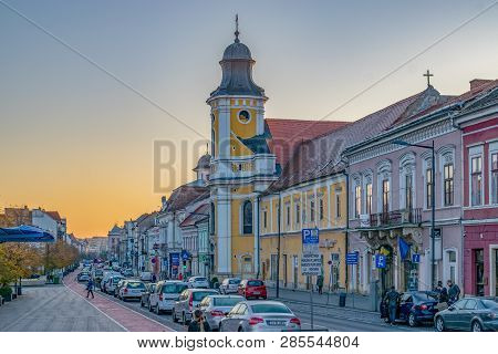 Cluj-napoca, Romania - October 13, 2018: Transfiguration Church On Eroilor Avenue, Heroes Avenue - A