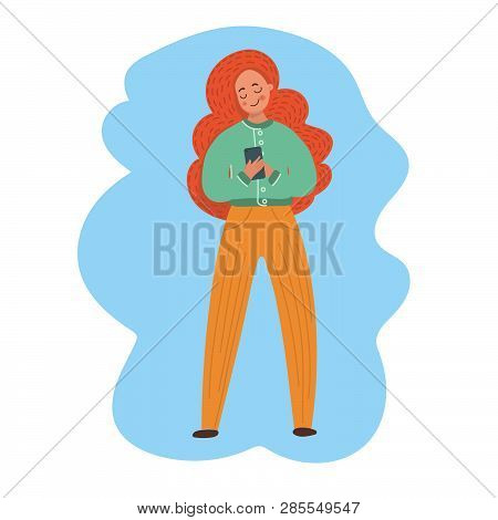 Girl Answer Message Flat Market Business Vector Illustration Set For Print, Internet Business, Marke