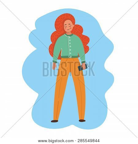 Girl Phone Flat Market Business Vector Illustration Set For Print, Internet Business, Marketing And 
