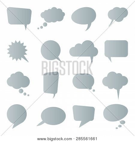 Collection Of Different Speech Bubbles And Thought Bubbles With Space For Text