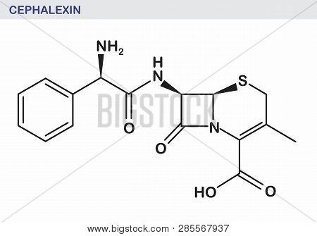 Illustration Of The Structural Formula Of Cephalexin