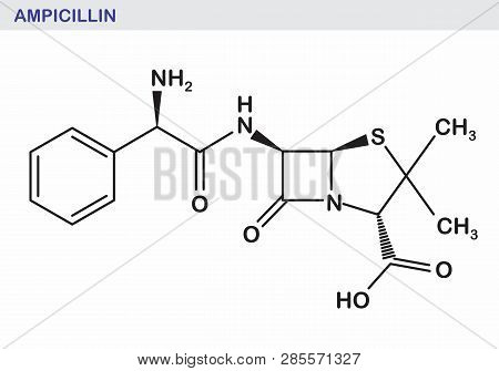 The Illustration Of The Ampicillin Structural Formula