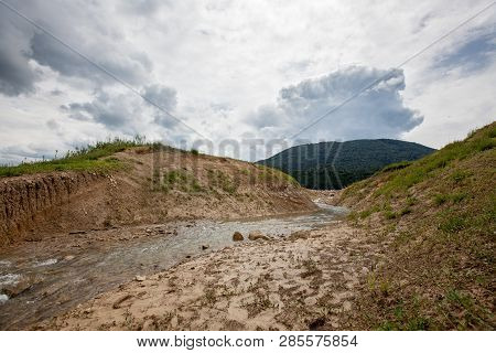 Dry Waterbed In A Time Of Drought, Moon Like Ground