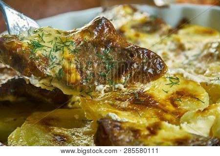 Veal Orloff - Myaso Po Frantsuski;, Russian 19th Century Classic Cuisine , Assorted  Dishes, Top Vie