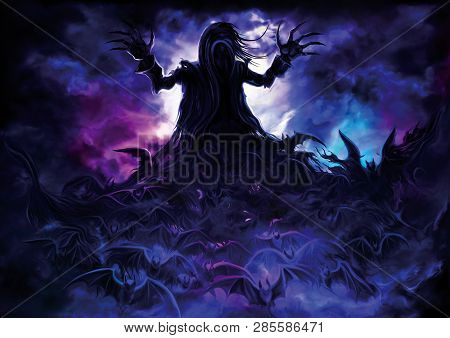 Illustration A Polymorph Vampire Turning Into Bats