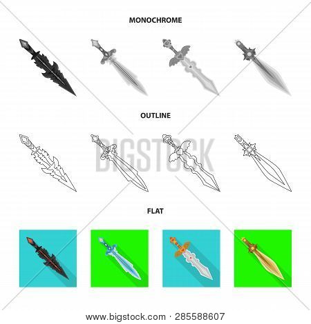 Vector Illustration Of Game  And Armor  Symbol. Set Of Game  And Blade  Stock Vector Illustration.