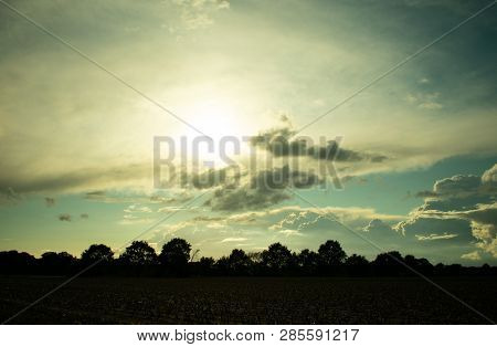 Peasantry In The Soft Evening Light With Backlight. Location: Germany, North Rhine - Westphalia
