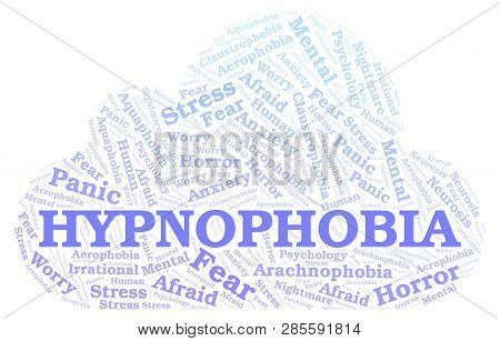 Hypnophobia Word Cloud. Wordcloud Made With Text Only.