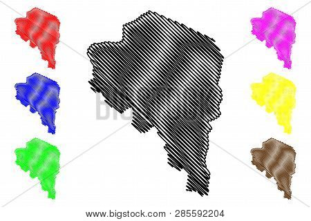Kerman Province (provinces Of Iran, Islamic Republic Of Iran, Persia) Map Vector Illustration, Scrib