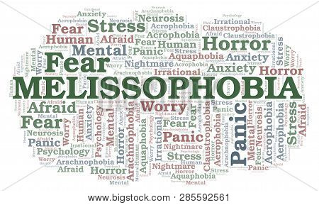 Melissophobia Word Cloud. Wordcloud Made With Text Only.