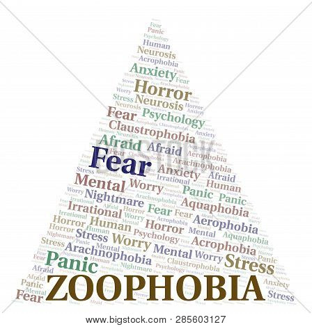 Zoophobia Word Cloud. Wordcloud Made With Text Only.