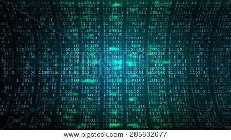 Abstract Cyberspace Bg. Digital Binary Code Screen