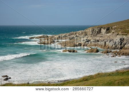 Scenic View Of Fistral Beach In Cornwall