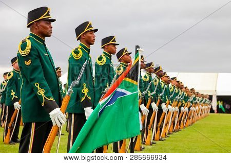 South African Defence Force Soldiers On Parade