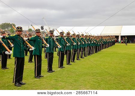 South African Defence Force Soldiers On Parade