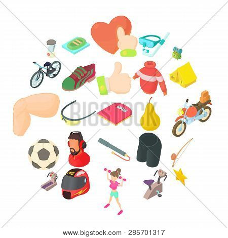 Stamina Icons Set. Cartoon Set Of 25 Stamina Icons For Web Isolated On White Background