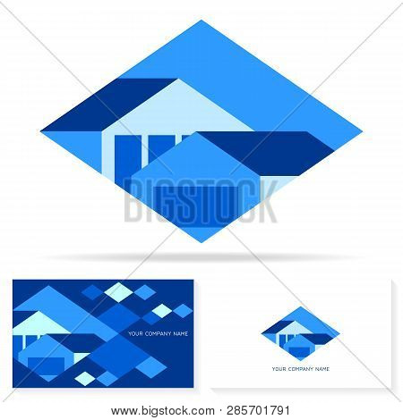 Real Estate Logo Design Vector Sign. Stock Vector Emblem With Houses. Business Card Templates.