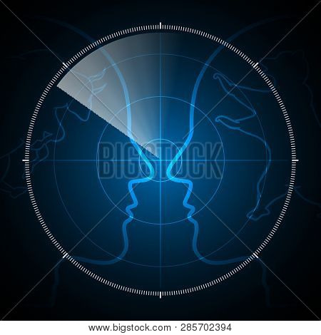 Bull And Bear Stock Market Human Head Radar