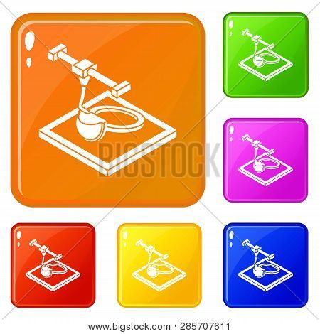 Ring D Printing Icons Set Collection Vector 6 Color Isolated On White Background