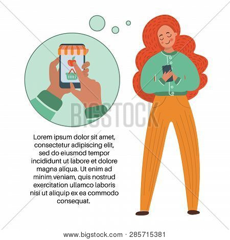 My Shop Flat Market Business Vector Illustration Set For Print, Internet Business, Marketing And Com