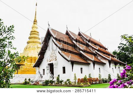 Landmark Wat Thai Phra That Chae Haeng Temple In Nan Province, Northern Of Thailand