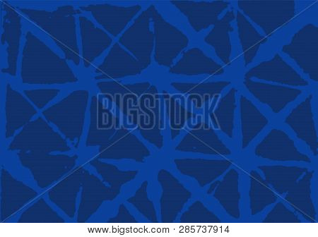 Kimono Geometric Texture, Japanese Traditional Tie-dye Pattern. Shibori Art Watercolour Vector Summe