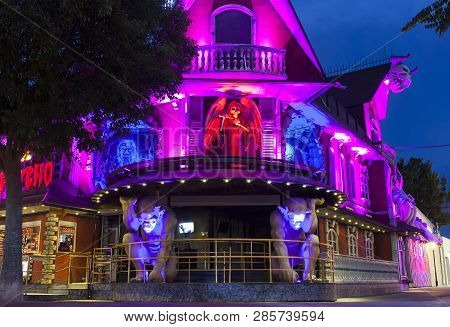 Vienna, Austria - May, 22: Entrance To The Hotel Psycho In Prater (wurstelprater); Vienna; The Oldes