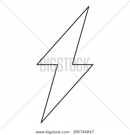 Line Art Black And White Lightning. Power Energy Symbol. Electricity Themed Vector Illustration For 