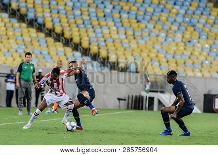 Rio, Brazil - February 22, 2019: Gilberto Player In Match Between Bangu And Fluminense By The Carioc