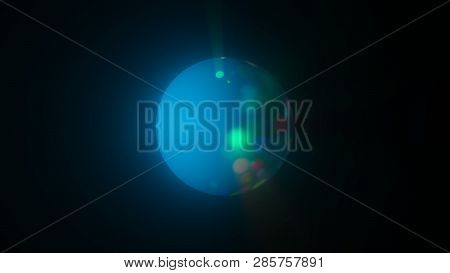 Digital Colorful Sphere With Lighting Circles In Space, Modern Computer Generated Background, 3d Ren