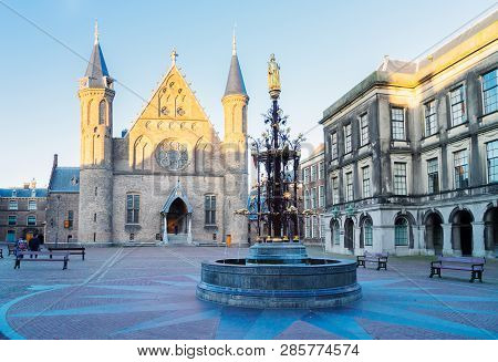 View Of Riderzaal Of Binnenhof - Dutch Parliamentat Facade, The Hague, Holland