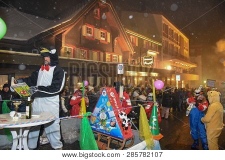 Participants In Costumes Perform A Street Procession At The Carnival