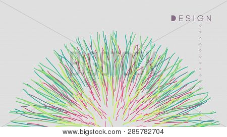 Abstract Science Or Technology Background. Array With Dynamic Particles. Vector Illustration.