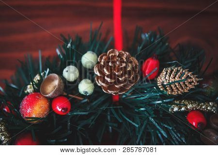 Christmas Border From Christmas Wreath Useful As Christmas Decoration