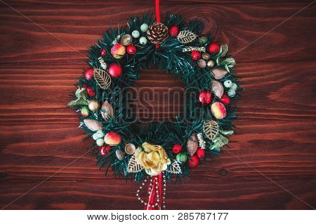 Christmas Border From Christmas Wreath Useful As Christmas Decoration