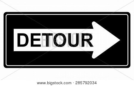 Illustration Of A Traffic Sign Indicating A Detour
