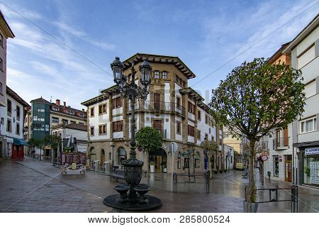 Cangas De Onis, Asturias, Spain; January 2016: Streets And Buildings Of The  Village Of Cangas De On