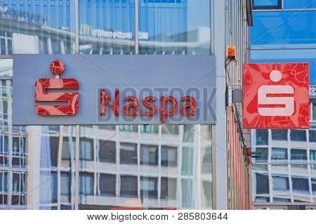 Frankfurt A. M., Germany - September 30, 2018 : Sign Of The Naspa, Nassauische Sparkasse In Frankfur