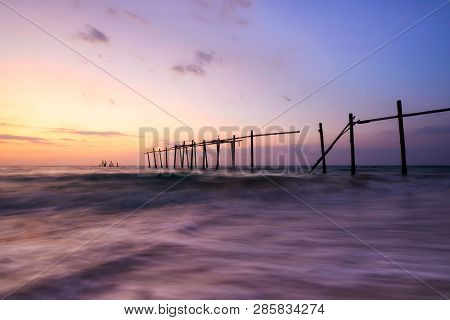 Beautiful Colored Sky During Sunset At Pilai Beach, Phang-nga Province, Thailand