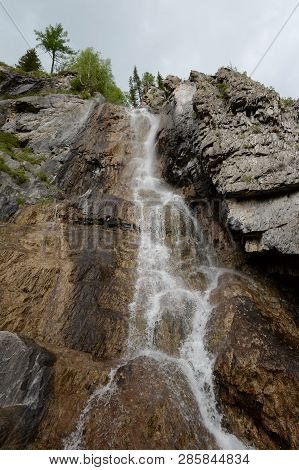 Waterfall Cherlak The Chuya River In The Altai Mountains, Siberia, Russia