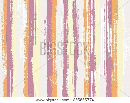 Watercolor Strips Seamless Vector Background. Sloopy Gouache Vertical Lines Vector Pattern. Striped 