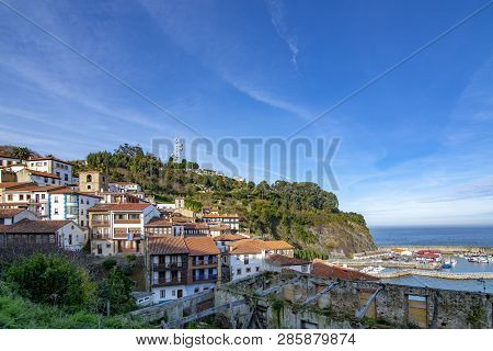 Lastres, Asturias, Spain: January 2016: Streets And Buildings Of The Medieval Village Of Lastres In 