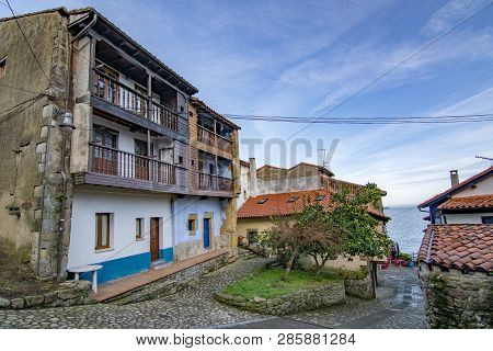 Lastres, Asturias, Spain: January 2016: Streets And Buildings Of The Medieval Village Of Lastres In 