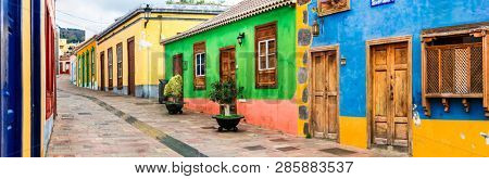 Colorful old streets of Los llanos de Aridane. La Palma, Canary islands