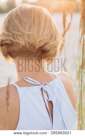 Girl Sundress Lies Sand Sad Crying Longing