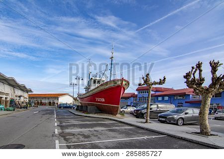 Lastres, Asturias, Spain; January 2016: View Of The Boats In A Port In Lastres Asturias, Spain