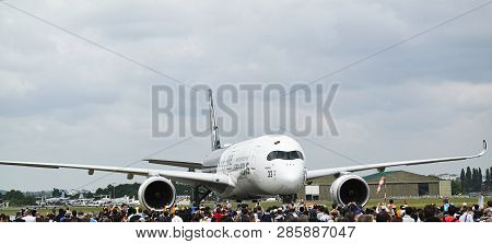Le Bourget, France - June 24, 2017. Aircrafts Parked At Meeting Space In Paris Le Bourget During The