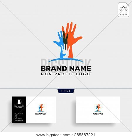 Hand Care Non Profit Logo Template Vector Illustration Icon Element
