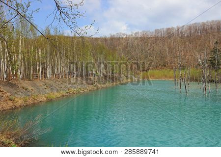 Blue Pond Aoiike ,biei Hokkaido Japan