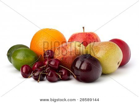 Fruit verscheidenheid geïsoleerd op witte achtergrond